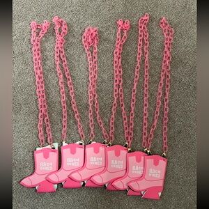 Six (6) Bach Vibes Necklace Coozies, Cowboy Boot/Nashville Style NWT
